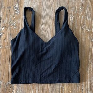 lululemon athletica Black Ribbed V-Neck Tank Top